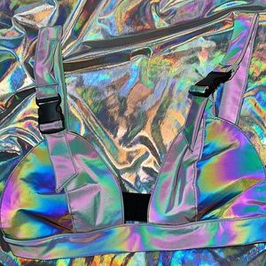 NWT  UV Reactive Clasp Rave Top